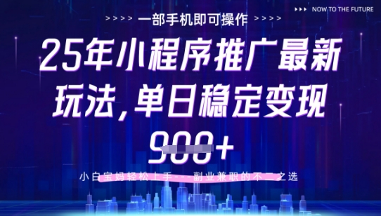 25年小程序挂G推广掘金最新玩法，一部手机即可操作，保底日入9张+【揭秘】-随风资源网