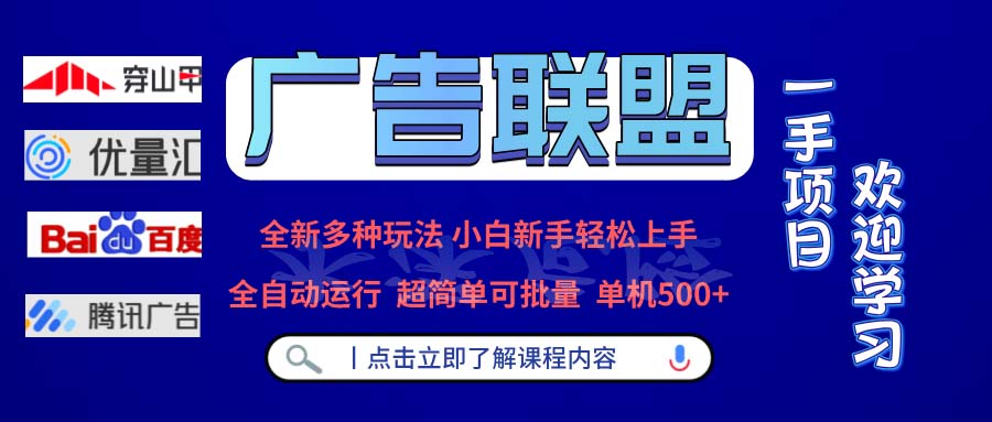 广告联盟 全新多种玩法 单机500+  全自动运行  可批量运行-随风资源网