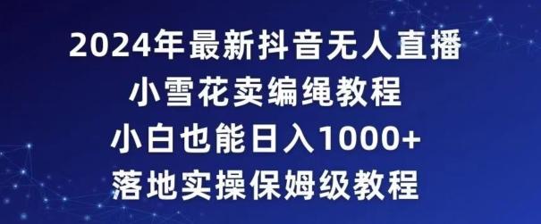 2024年抖音最新无人直播小雪花卖编绳项目，小白也能日入1000+落地实操保姆级教程【揭秘】-随风资源网