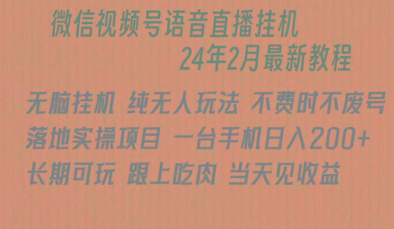 微信直播无脑挂机落地实操项目，单日躺赚收益200+-随风资源网