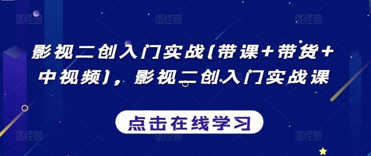 影视二创入门实战(带课+带货+中视频)，影视二创入门实战课-随风资源网