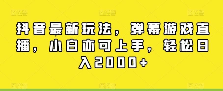 抖音最新玩法，弹幕游戏直播，小白亦可上手，轻松日入2000+-随风资源网
