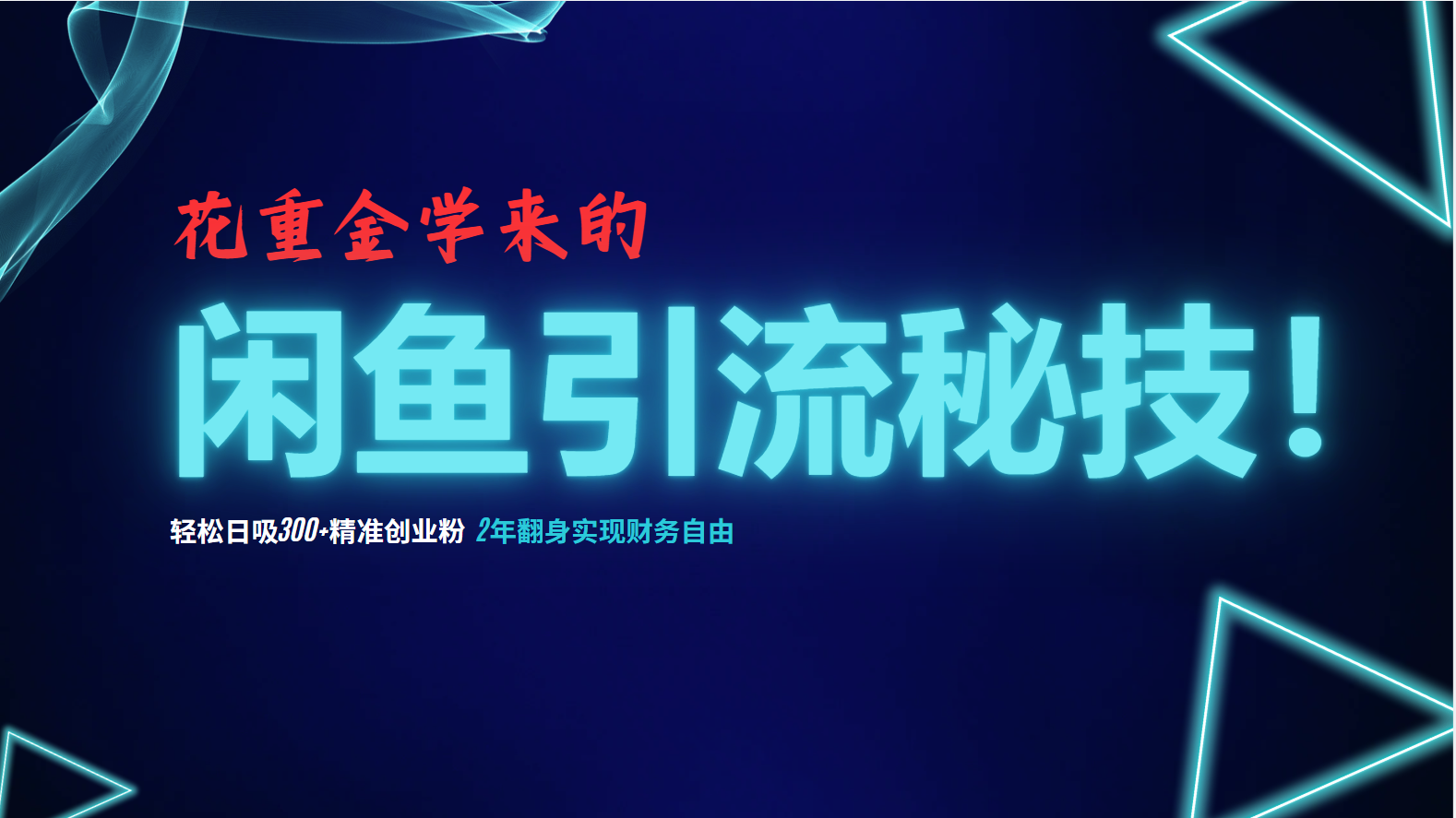花重金学来的闲鱼引流秘技！轻松日吸300+精准创业粉，每天躺赚5000+，2…-随风资源网