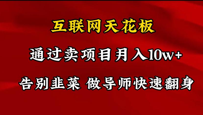 导师训练营互联网的天花板，让你告别韭菜，通过卖项目月入10w+，一定要…-随风资源网