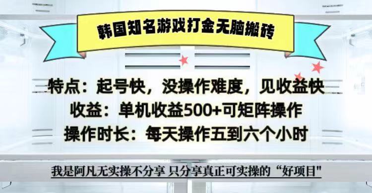 全网首发海外知名游戏打金无脑搬砖单机收益500+ 即做！即赚！当天见收益！-随风资源网