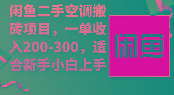 (9539期)闲鱼二手空调搬砖项目，一单收入200-300，适合新手小白上手-随风资源网