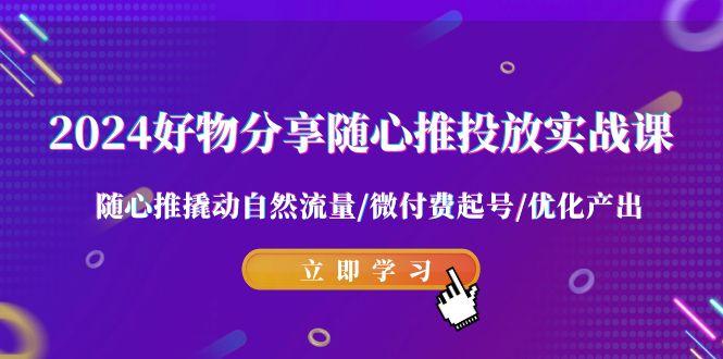 2024好物分享-随心推投放实战课 随心推撬动自然流量/微付费起号/优化产出-随风资源网