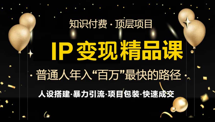 IP变现最新精品课程，知识付费全流程+最强引流术+小白避坑指南-随风资源网