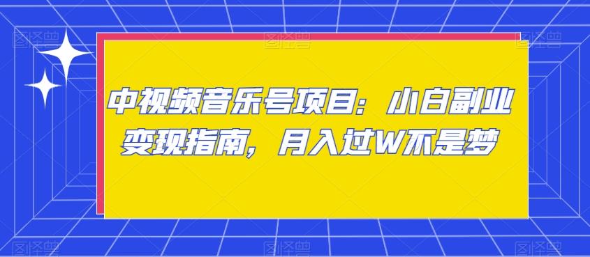 中视频音乐号项目：小白副业变现指南，月入过W不是梦【揭秘】-随风资源网