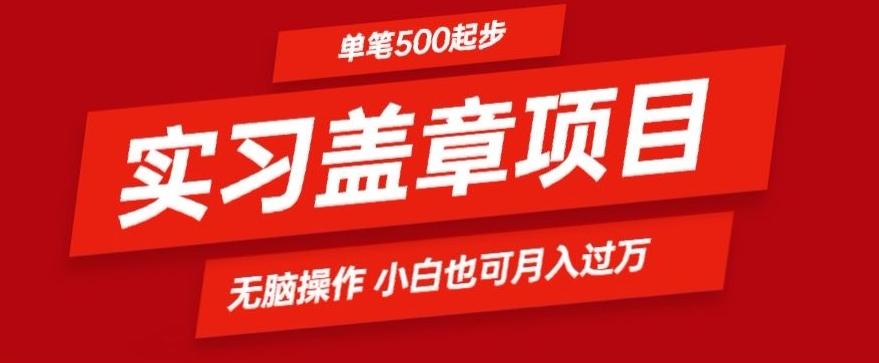实习代盖章项目一单500起普通人可落地项目小白也可轻易上手-随风资源网