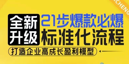21步爆款必爆标准化流程，全新升级，打造企业高成长盈利模型-随风资源网