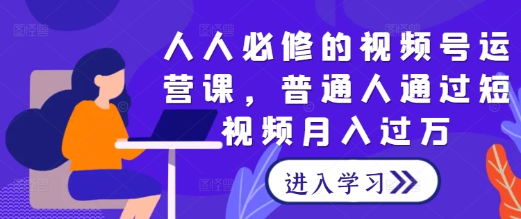 人人必修的视频号运营课，普通人通过短视频月入过万-随风资源网