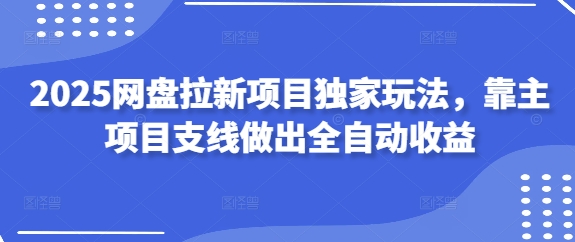 2025网盘拉新项目独家玩法，靠主项目支线做出全自动收益-随风资源网