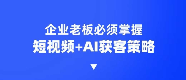 企业短视频AI获客霸屏流量课，6步短视频+AI突围法，3大霸屏抢客策略-随风资源网