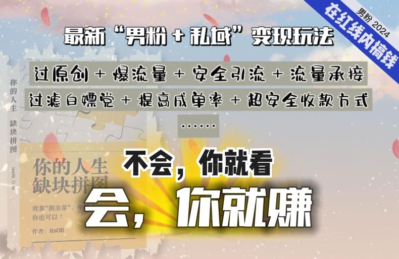 2024，“男粉+私域”还是最耐造、最赚、最轻松、最愉快的变现方式【揭秘】-随风资源网