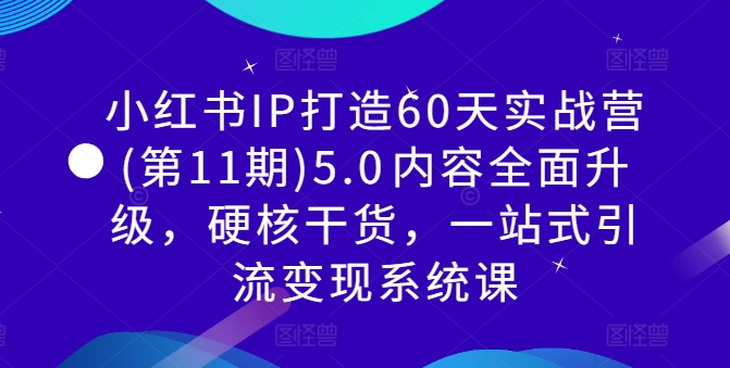 小红书IP打造60天实战营(第11期)5.0​内容全面升级，硬核干货，一站式引流变现系统课-随风资源网