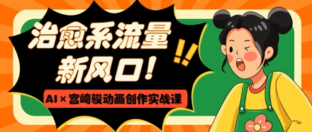 治愈系流量新风口，AI+宫崎骏动画创作实战课，从0到1打造爆款视频-随风资源网