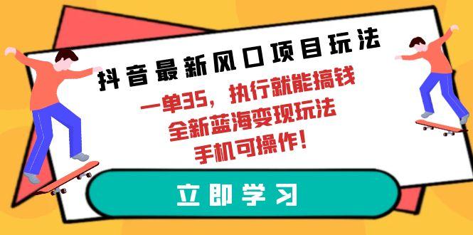 (9948期)抖音最新风口项目玩法，一单35，执行就能搞钱 全新蓝海变现玩法 手机可操作-随风资源网