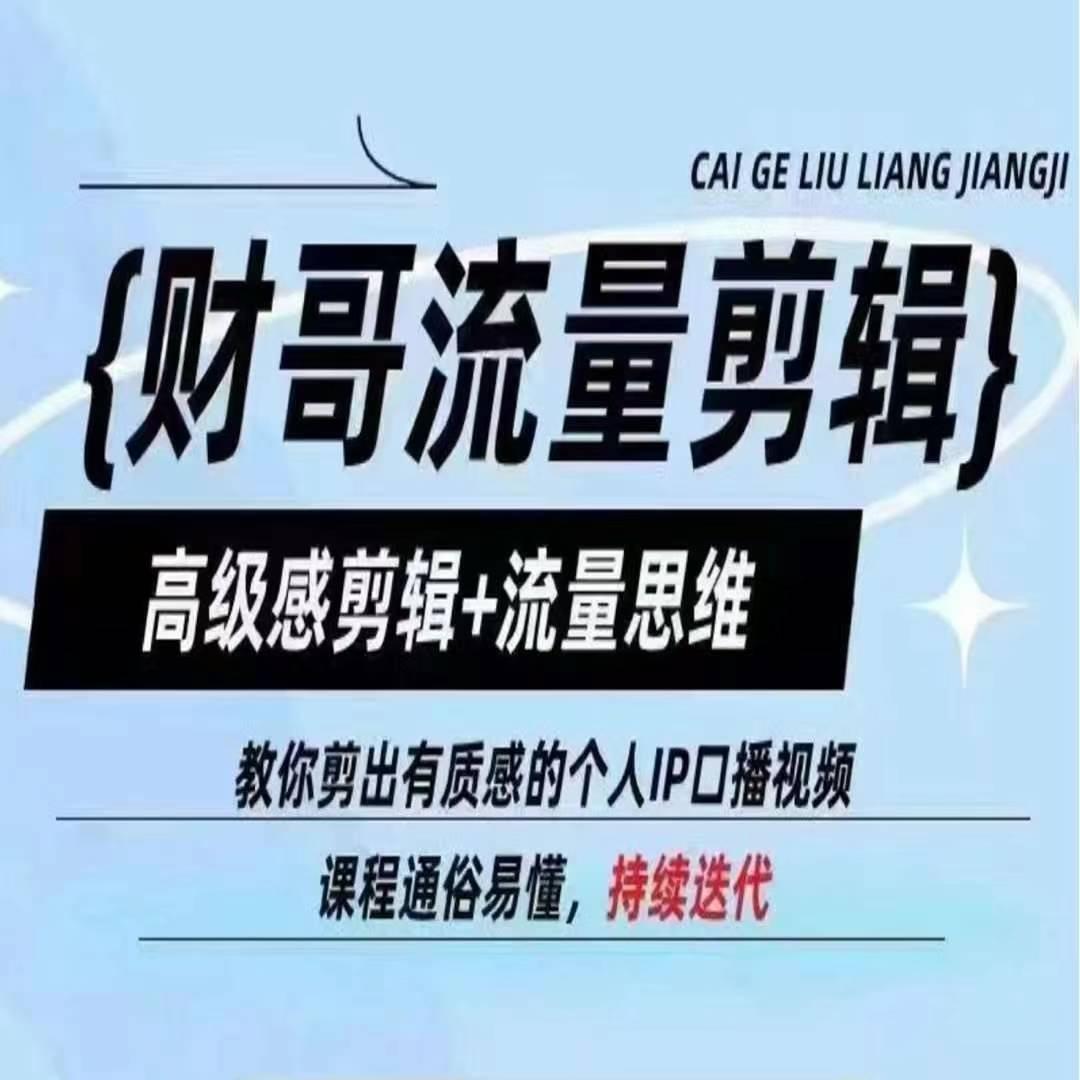 财哥流量剪辑，高级感剪辑+流量思维，教你剪出有质感的个人IP口播视频-随风资源网