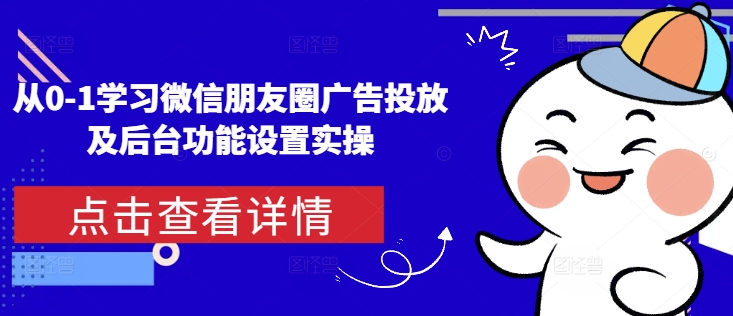 从0-1学习微信朋友圈广告投放及后台功能设置实操-随风资源网