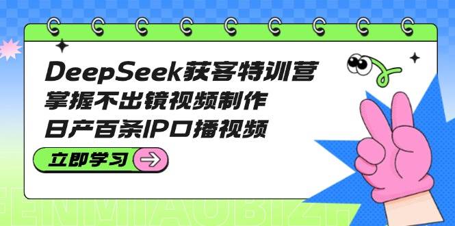 DeepSeek获客特训营：掌握不出镜视频制作，日产百条IP口播视频-随风资源网