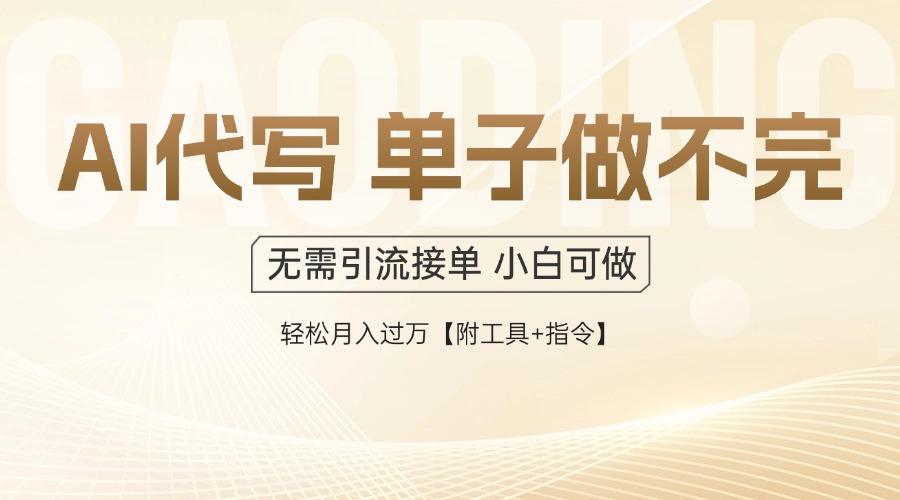 AI代写接单，多劳多得，单子接不完，轻松月入过万【附工具+指令】-随风资源网