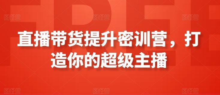 直播带货提升密训营，打造你的超级主播-随风资源网