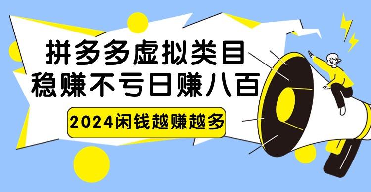 2024拼多多虚拟类目，日赚八百无本万利-随风资源网