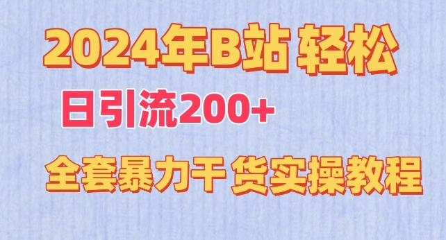 2024年B站轻松日引流200+的全套暴力干货实操教程【揭秘】-随风资源网
