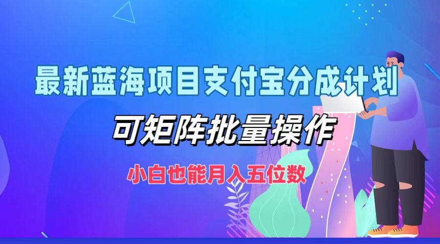 最新蓝海项目支付宝分成计划，可矩阵批量操作，小白也能月入五位数-随风资源网