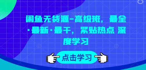 闲鱼无货源-高级班，最全·最新·最干，紧贴热点 深度学习-随风资源网