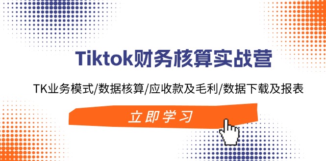 Tiktok财务核算实战营：TK业务模式/数据核算/应收款及毛利/数据下载及报表-随风资源网