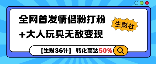 【生财36计】全网首发情侣粉打粉+大人玩具无敌变现-随风资源网