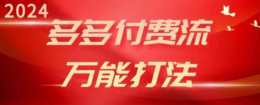 2024多多付费流万能打法、强付费起爆、流量逻辑、高转化、高投产【揭秘】-随风资源网