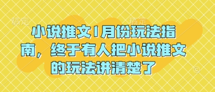 小说推文1月份玩法指南，终于有人把小说推文的玩法讲清楚了!-随风资源网