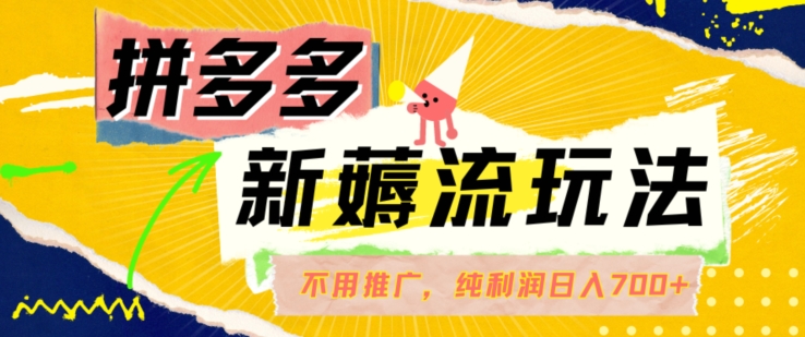 拼多多最新薅流玩法，无需开车推广，纯靠自然流吃饭-单纯赚50+利润，日入700+【揭秘】-随风资源网