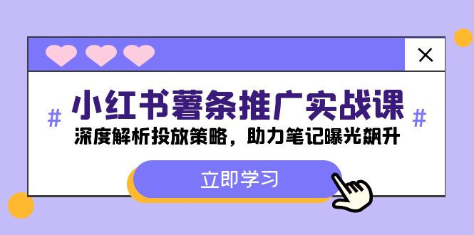 小红书-薯条推广实战课：深度解析投放策略，助力笔记曝光飙升-随风资源网