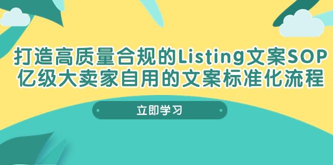 打造高质量合规Listing文案SOP，亿级大卖家自用的文案标准化流程-随风资源网