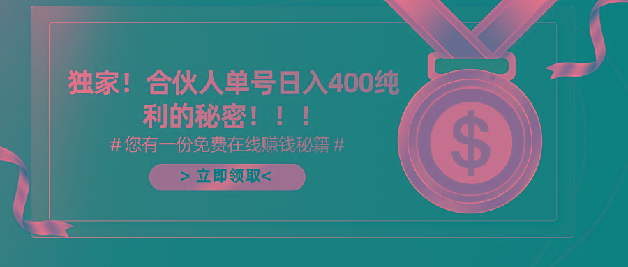 (10028期)合伙人广告撸金最新玩法，每天单号400纯利-随风资源网