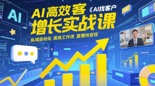 AI高效获客增长实战课，​AI找客户 私域自动化 高效工作流 直播快变现-随风资源网