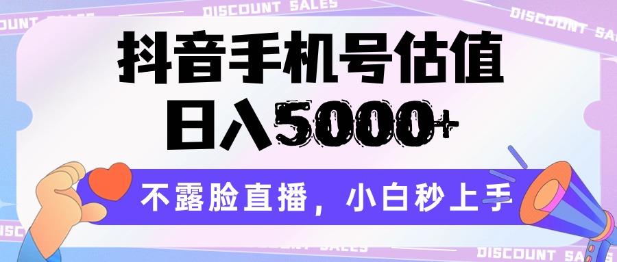抖音手机号估值，日入5000+，不露脸直播，小白秒上手-随风资源网
