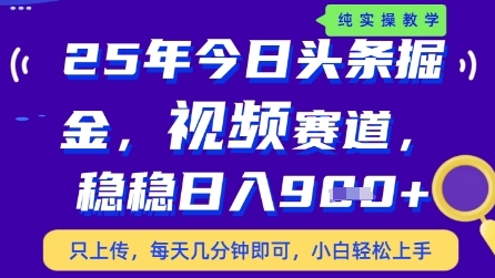 今日头条视频赛道最新玩法，每天十分钟，保底日入9张+【揭秘】-随风资源网