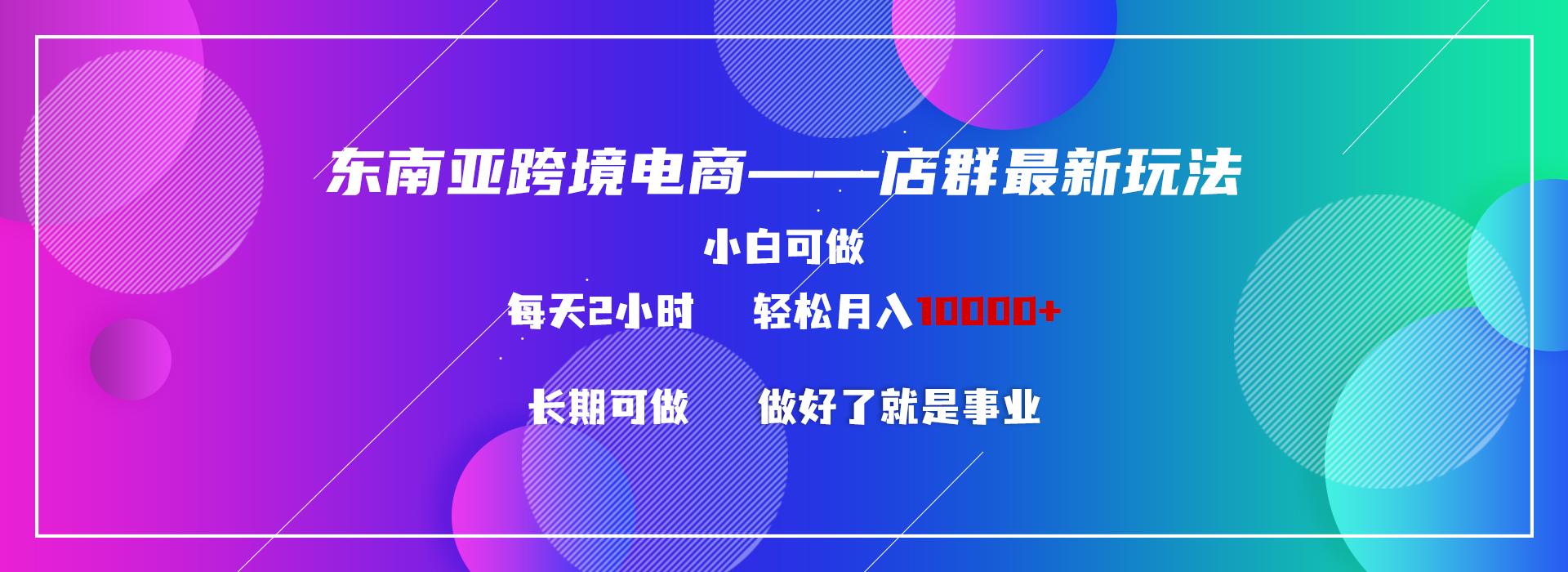 东南亚跨境电商店群新玩法2—小白每天两小时 轻松10000+-随风资源网