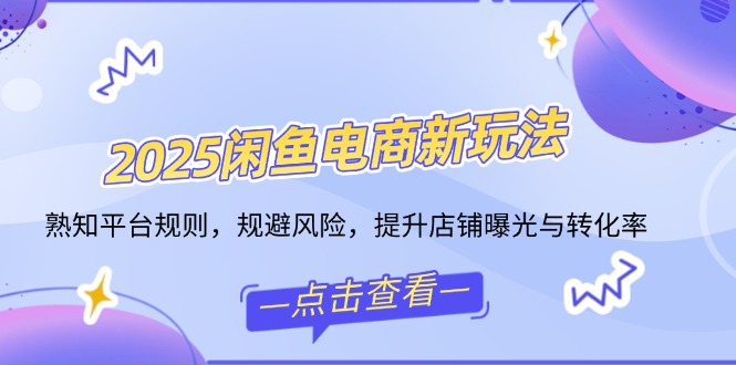 2025闲鱼电商新玩法，熟知平台规则，规避风险，提升店铺曝光与转化率-随风资源网