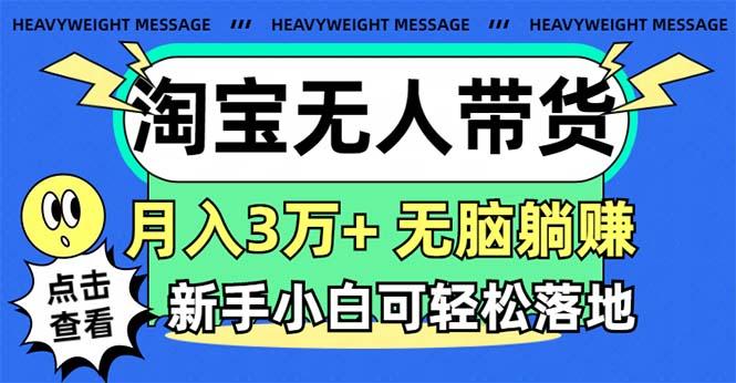 淘宝无人带货3.0高收益玩法，月入3万+，无脑躺赚，新手小白可落地实操-随风资源网