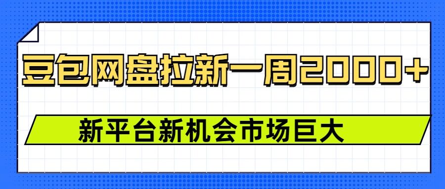 豆包网盘拉新，一周2k，新平台新机会-随风资源网