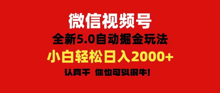 微信视频号变现，5.0全新自动掘金玩法，日入利润2000+有手就行-随风资源网