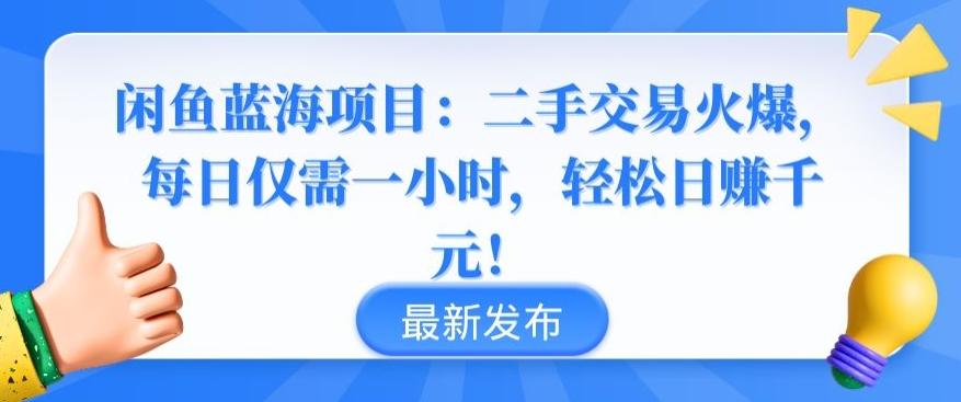 闲鱼蓝海项目：二手交易火爆，每日仅需一小时，轻松日赚千元【揭秘】-随风资源网
