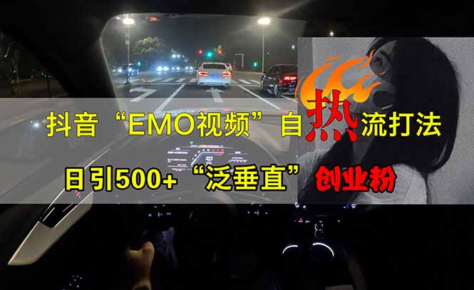 抖音EMO自热流创业粉打法，三天起千粉号，单视频十万播放量，多账号矩…-随风资源网