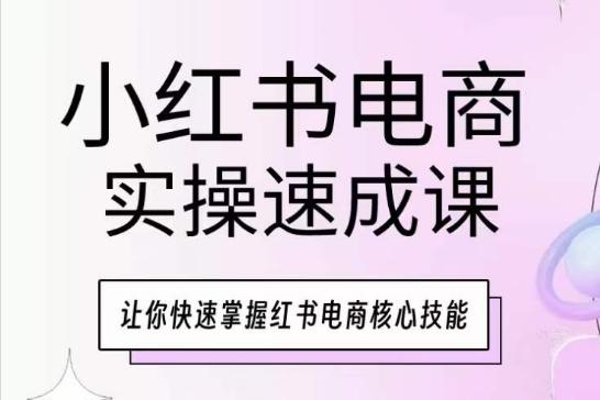 小红书电商实操速成课，让你快速掌握红书电商核心技能-随风资源网